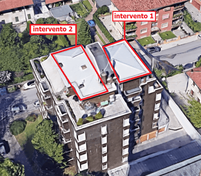 intervento su tetti della palazzina bonifica e isolamento
